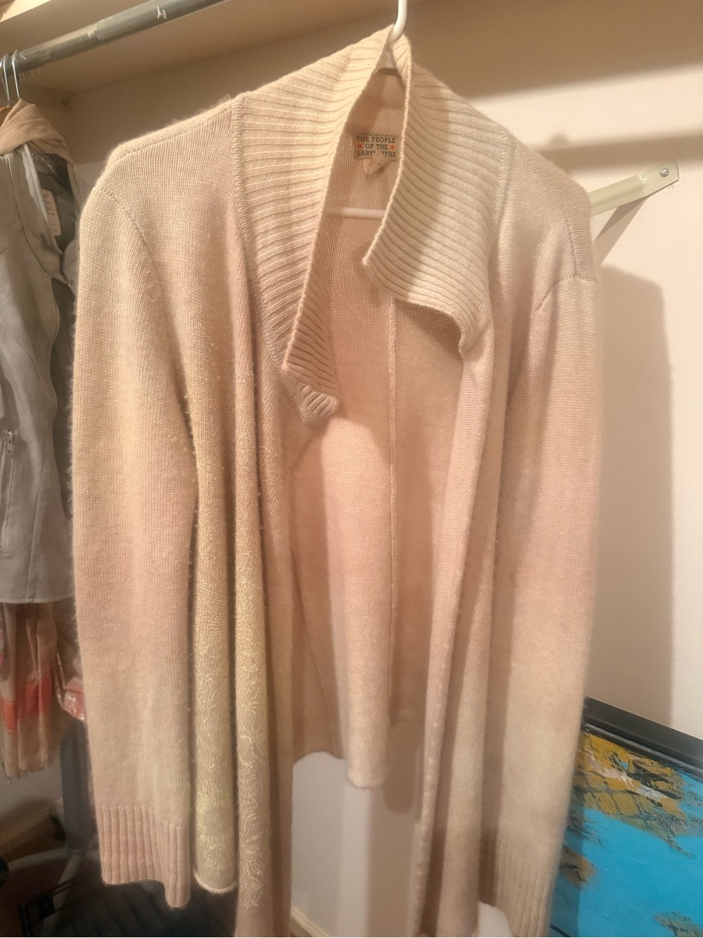 The People of the labyrinth cashmere Cream Open-Front Women's Cardigan Sweater